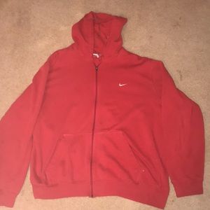 Red Nike Zip Up Hoodie